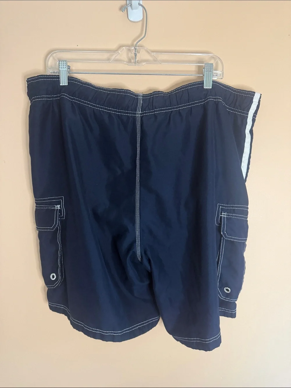 OP Men’s Navy Blue Swim Board Shorts with White Trim